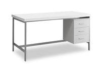 Bureau Stuart de 60 po à 3 tiroirs - blanc