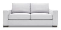 Sofa Track de Sofa Lab de 75 po de format condo fabriqué au Canada en tissu d’apparence lin - blanc Pax Ice