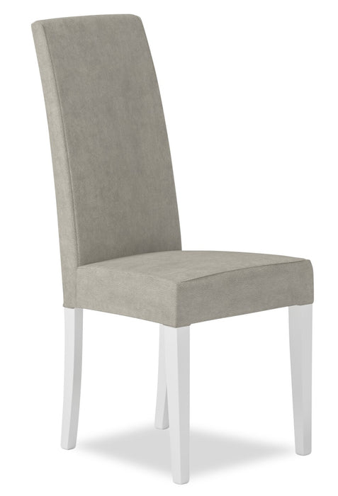 Ensemble de salle à manger Raia 5 pièces avec table et 4 chaises - fabriqué en Italie, base piédestal, moderne, 71 po (L) - blanc
