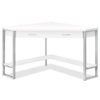Bureau en coin Christiana de 42 po à tiroir - blanc