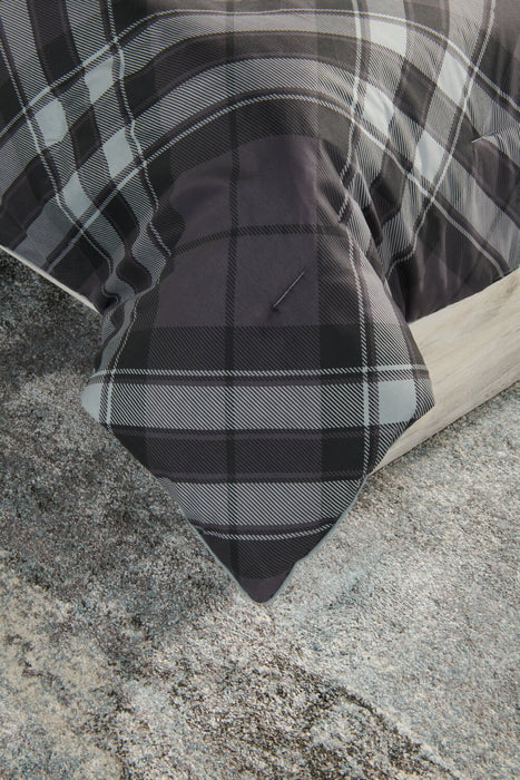 Ensemble d'édredon William 3 pièces pour lit simple - gris