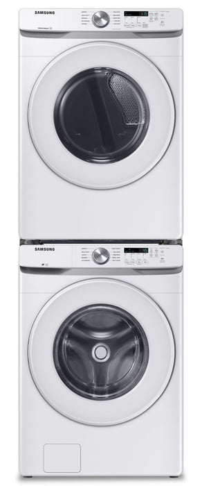Laveuse à chargement frontal de 5,2 pi³ et sécheuse électrique de 7,5 pi³ de Samsung – blanches