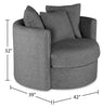 Midi Chenille Swivel Cuddler Chair - Teddy Nightfall 