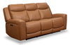 Scott Living Prescott 88.5" Genuine Leather Power Reclining Sofa with Power Headrests - Butternut Brown | Sofa à inclinaison électrique Prescott de Scott Living de 88,5 po en cuir véritable avec appuie-têtes électriques - brun courge musquée