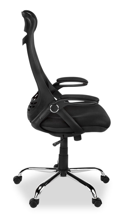 Fauteuil président Kegan de 28 po en mailles - noir
