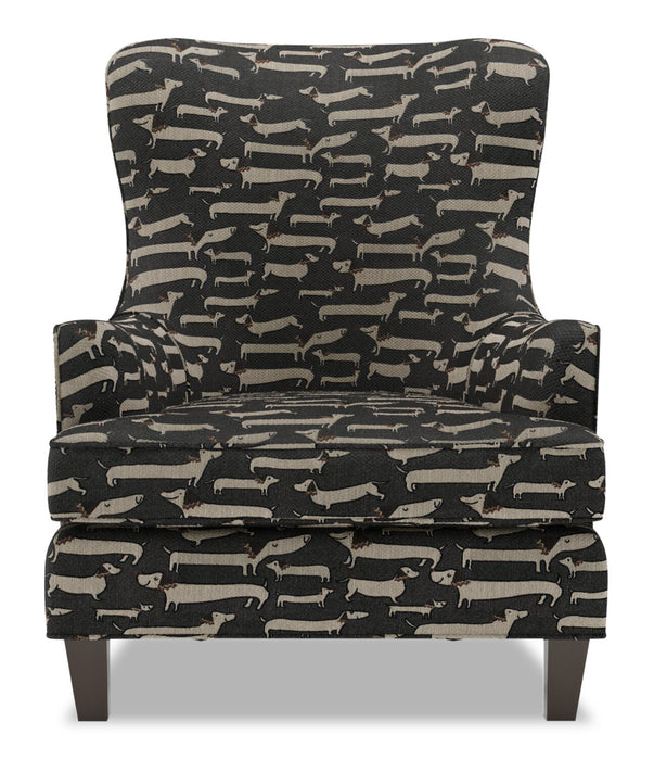 Fauteuil d’appoint à oreilles Sofa Lab personnalisable de 32 po fabriqué au Canada en tissu - Peppercorn multicolore