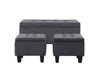 Kai 3-Piece Storage Ottomans - Contemporary style Ottoman in Grey Medium Density Fibreboard (MDF)