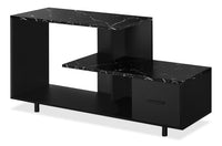 Meuble pour téléviseur moderne Sara de 48 po avec rangement et système de gestion des câbles pour téléviseurs jusqu’à 35 po - noir