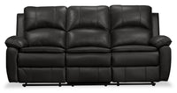 Sofa à inclinaison électrique Chandler de 82 po en tissu d’apparence cuir avec ports USB - gris