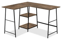 Bureau en forme de L Evlin de 42 po à tablettes - brun