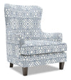 Fauteuil d’appoint à oreilles Sofa Lab personnalisable de 32 po fabriqué au Canada en tissu - Ink multicolore