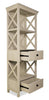 Ilsa Display Tower - Country style Hutch in Antique White Asian Hardwood