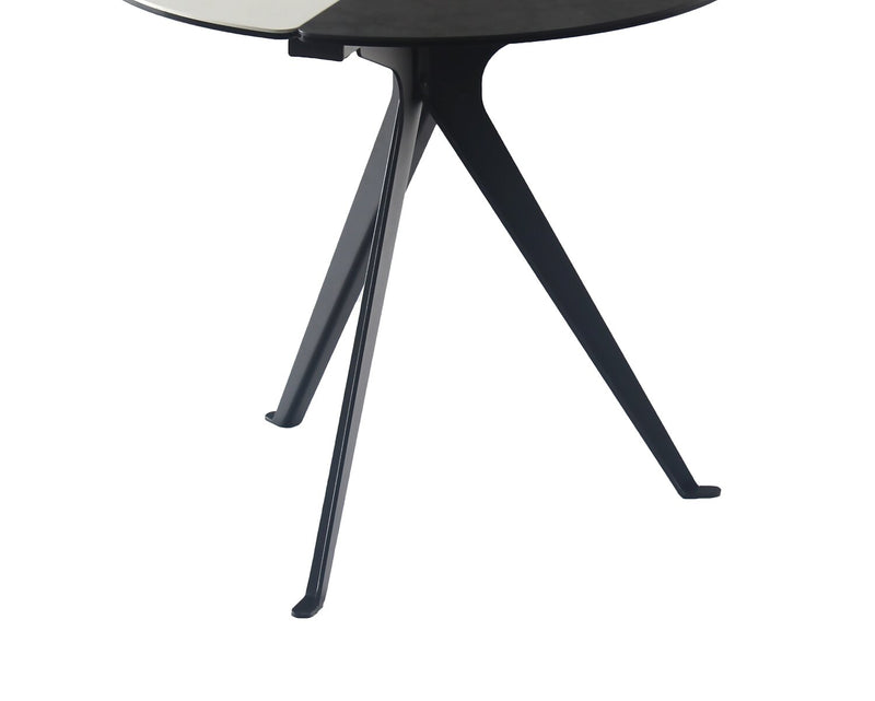 Table de bout ronde moderne Titan de 25 po - blanche, grise et noire 