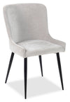 Chaise de salle à manger Lexi en tissu d’apparence velours et en métal - taupe