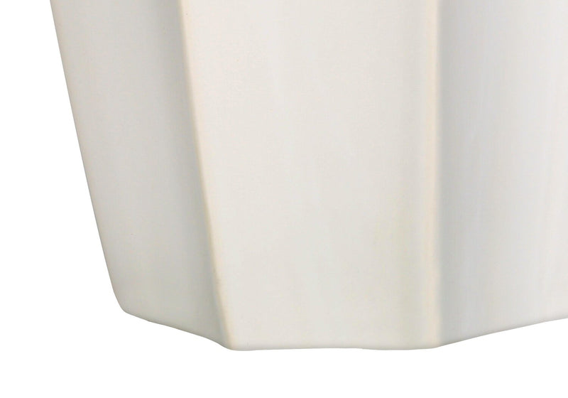 Lampe de table de 27 po en céramique crème avec abat-jour ivoire