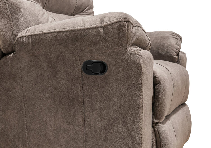 Fauteuil coulissant inclinable Gybson de 38 po fabriqué au Canada en tissu - brun latté
