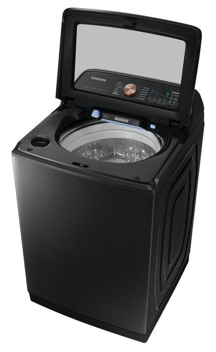 Laveuse haute efficacité Samsung à chargement par le haut de 6,2 pi³ - acier inoxydable noir - WA54CG7550AVA4