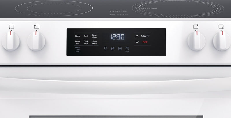 Cuisinière électrique Frigidaire de 5,3 pi³ avec élément EvenTempMC et surface de cuisson à 5 éléments - blanche - FCFE306CAW