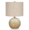 20" Beige Concrete Table Lamp with Linen Shade|Lampe de table de 20 po béton beige avec abat-jour lin