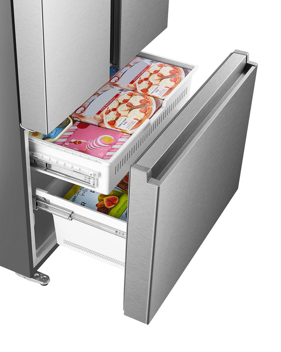 Réfrigérateur Hisense de 22,5 pi³ et de 36 po de profondeur comptoir à portes françaises - acier inoxydable - RF225A3CSE