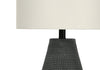 24" Black Textured Table Lamp with Drum Shade|Lampe de table texturée de 24 po noire avec abat-jour cylindrique