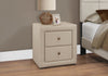 Zara Upholstered Bedside 2-Drawer Nightstand, 20.5"W x 20.75"H - Beige | Table de nuit rembourrée Zara de 20,5 po (l) x 20,75 po (H) à 2 tiroirs - beige