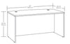 Affirm 59.06" Commercial Grade Office Desk - Noble Elm|Bureau Affirm de 59,06 po de qualité commerciale - orme noble