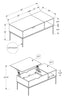 Bence 42" Modern Lift Top Coffee Table with Storage - Taupe with Black Metal Legs|Table à café moderne Bence de 42 po avec dessus relevable et rangement - taupe avec pattes en métal noir