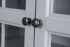 Athena Curio Cabinet - Grey - Traditional style Accent Cabinet in Grey Medium Density Fibreboard (MDF)