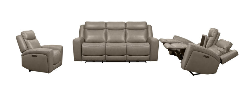 Causeuse à inclinaison électrique Prescott de Scott Living de 79 po en cuir véritable avec appuie-têtes électriques - grise