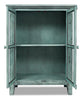 Rocco Blue Accent Cabinet – Small - Rustic style Accent Cabinet in Vintage blue with green and grey undertones Acacia