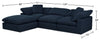 Eclipse 4-Piece Linen-Look Fabric Modular Sectional with Ottoman - Navy 