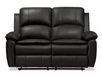 Causeuse inclinable Chandler de 60 po en tissu d’apparence cuir - gris