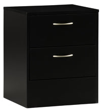 Table de nuit Arlo de 18,3 po (L) x 22 po (H) à 2 tiroirs, fabriquée au Canada - noire