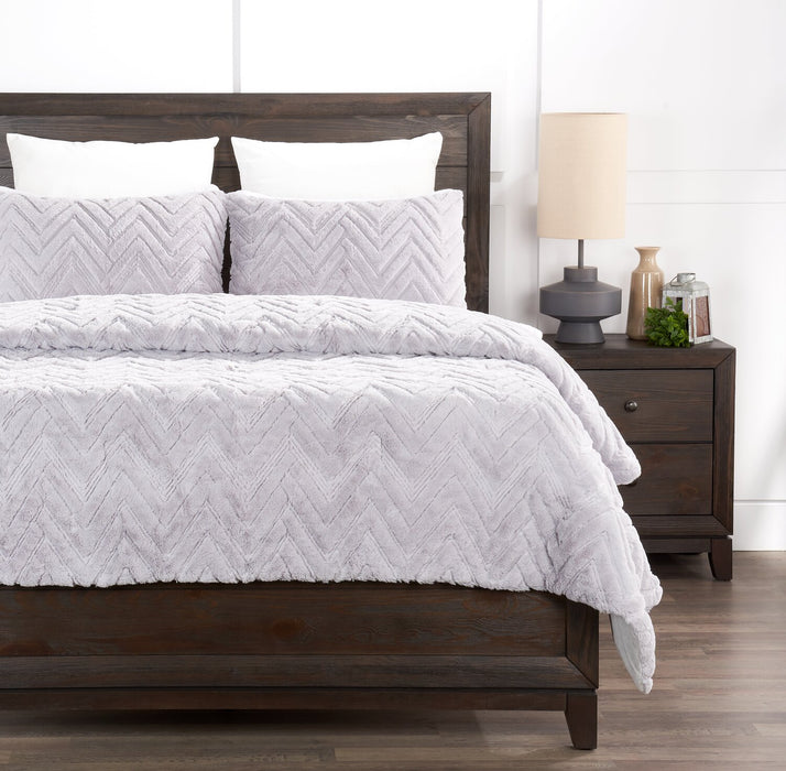 Ensemble d'édredon Tilda 3 pièces pour lit double ou grand lit - gris