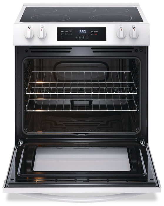 Cuisinière électrique Frigidaire de 5,3 pi³ avec élément EvenTempMC et surface de cuisson à 5 éléments - blanche - FCFE306CAW