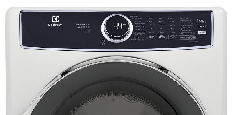 Sécheuse à gaz Electrolux de 8 pi³ avec vapeur - blanche - superposable - ELFG7537AW