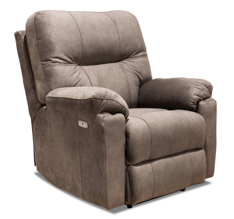 Fauteuil à inclinaison électrique Gybson de 38 po fabriqué au Canada en tissu - brun latté