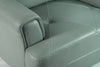 Chateau d'Ax Vita 44" 100% Genuine Leather Chair with Diamond Pattern Stitching and Wood Legs - Seafoam Green | Fauteuil Vita de Château d’Ax de 44 po en cuir 100 % véritable avec coutures à motif de diamant et pattes en bois - vert écume de mer