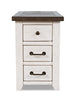 Morgan Chairside Table with USB - White