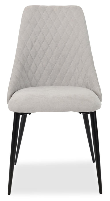 Chaise de salle à manger Miya en tissu de polyester et en métal - grise