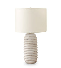Lampe de table de 28 po en résine texturée crème
