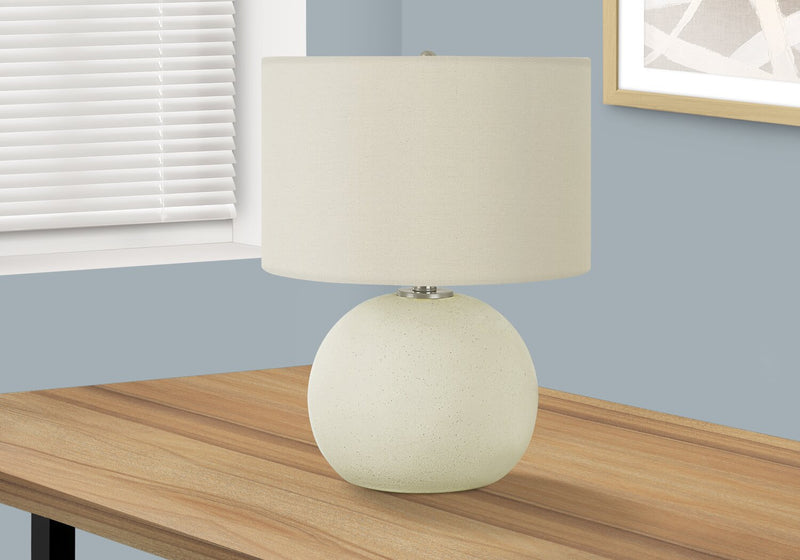 Lampe de table de 18 po en céramique crème