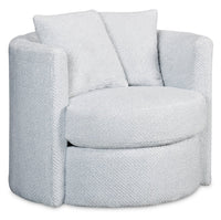  Fauteuil d’appoint pivotant Cuddler Petite de 36 po fabriqué au Canada en tissu de chenille - gris Teddy Star