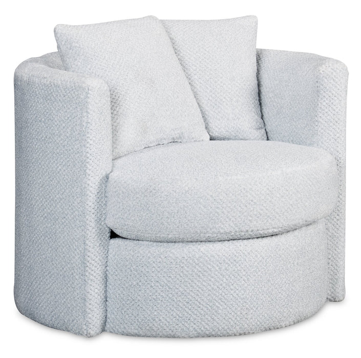 Fauteuil d’appoint pivotant Cuddler Petite de 36 po fabriqué au Canada en tissu de chenille - gris Teddy Star
