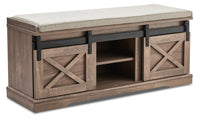 Banc Gavin de 47,25 po avec rangement pour chaussures - noisette