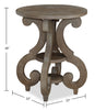 Tinley Park 22" Traditional Round End Table with Shelf - Grey-Brown Pine with Scroll Design Base|Table de bout ronde traditionnelle Tinley Park de 22 po avec tablette - pin gris-brun avec base à volutes