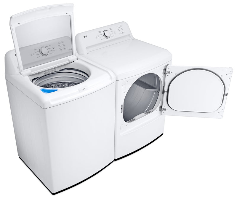 Laveuse à chargement par le haut de 4,8 pi³ avec agitateur à 4 directions et sécheuse électrique de 7,3 pi³ de LG