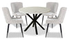 Verona 5pc Dining Set with Table & 4 Lexi Chairs, Culture Marbled Top, Metal, 42"W Round - Taupe | Ensemble de salle à manger Verona 5 pièces en métal avec table ronde de 42 po (L), dessus en marbre synthétique et 4 chaises Lexi - taupe