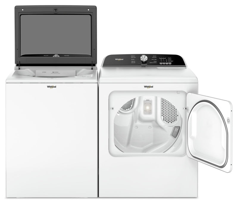 Laveuse à chargement par le haut de 6,1 pi³ avec agitateur amovible et sécheuse électrique de 7 pi³ de Whirlpool